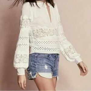 For Love And Lemons White Lace Blouse